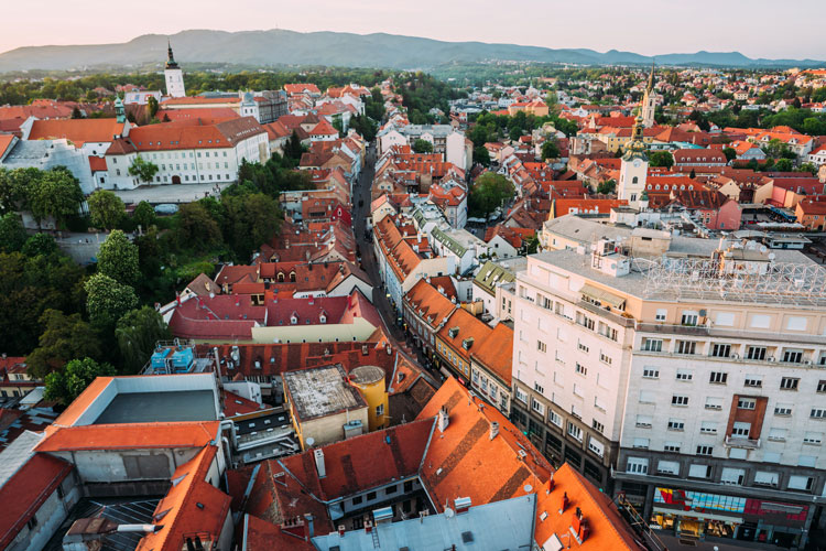 Stedentrip Zagreb van boven